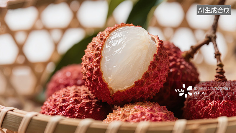 【AI数字艺术】鲜甜多汁的荔枝诱惑图片素材