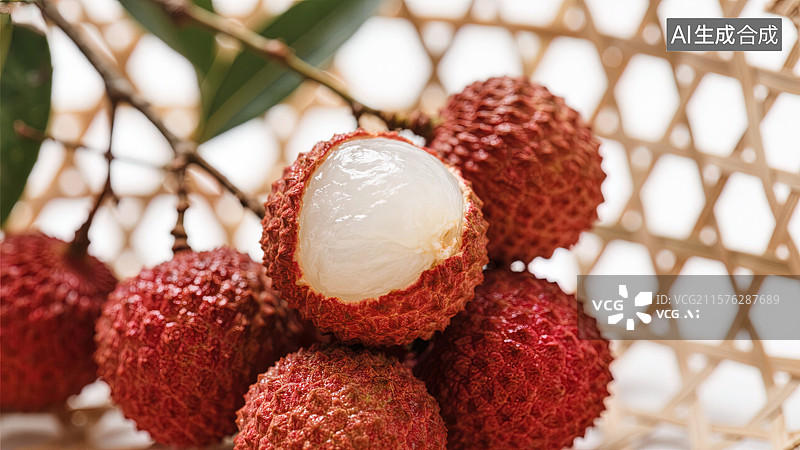 【AI数字艺术】鲜甜多汁的荔枝诱惑图片素材