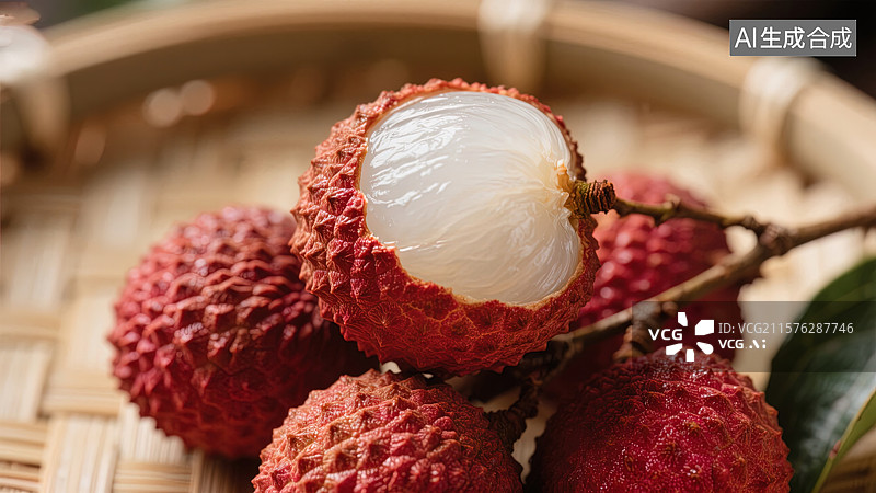 【AI数字艺术】鲜甜多汁的荔枝诱惑图片素材