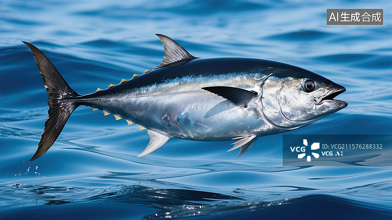 【AI数字艺术】跃动于蓝色海洋的旗鱼图片素材