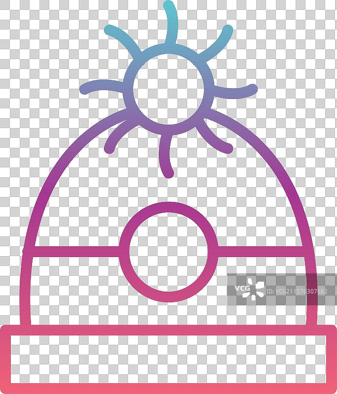 冬季帽子线性渐变设计图片素材