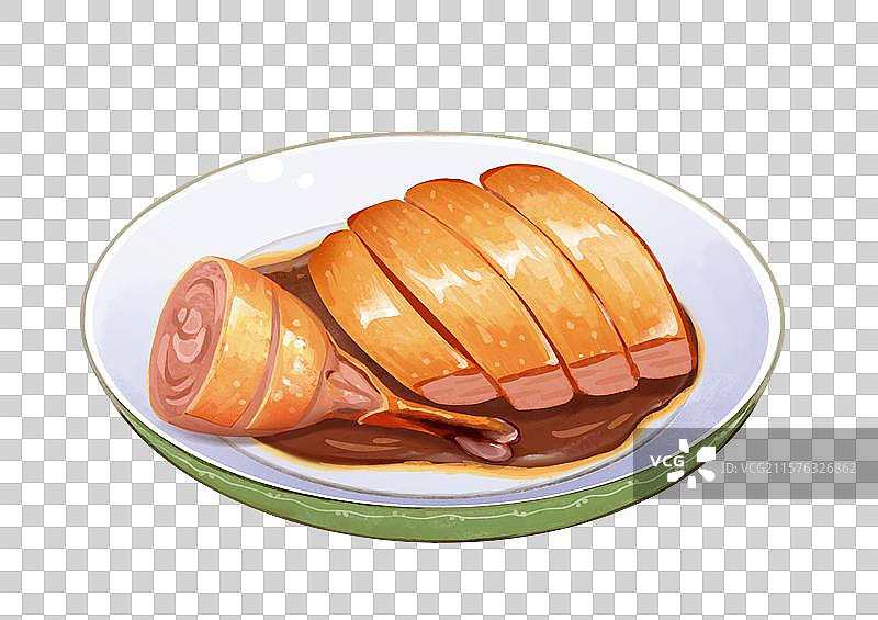 陈皮鸭鸭肉鸭腿鸡肉鸡腿特色美食手绘风格插画元素图片素材