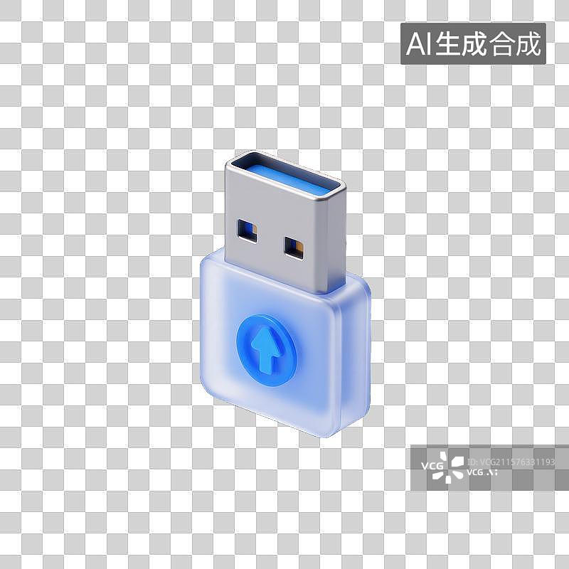 【AI数字艺术】科技感十足的USB驱动器U盘存储设备图片素材