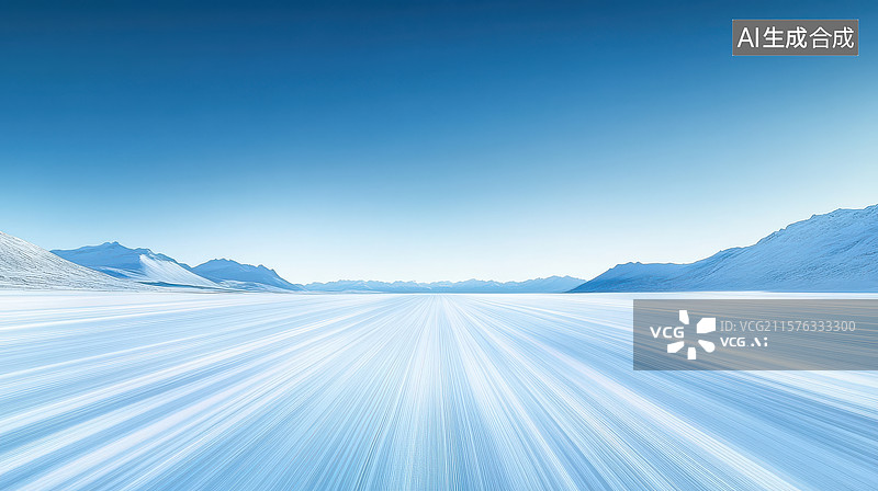 【AI数字艺术】雪地上的速度感图片素材