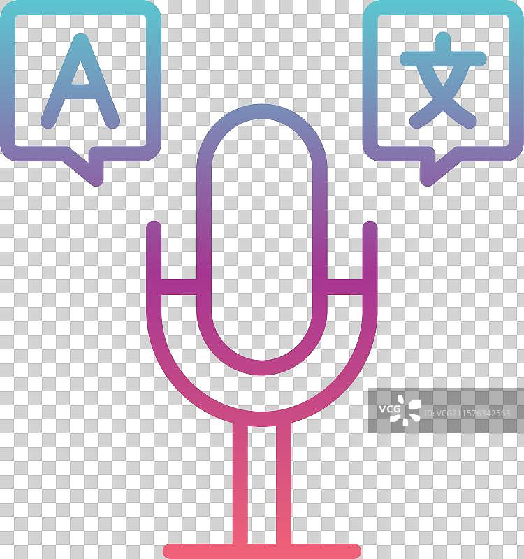 麦克风线条渐变设计图片素材