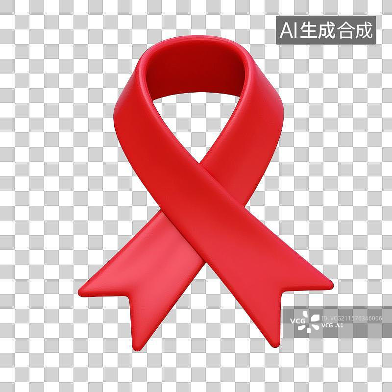 【AI数字艺术】3D 卡通红丝带图片素材