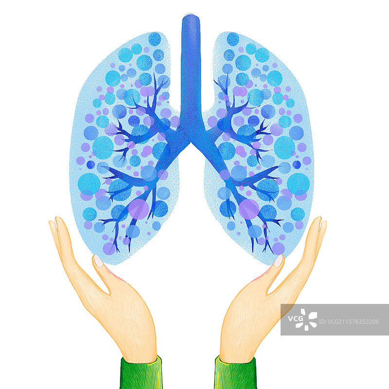卡通双手托着肺插画元素世界防治结核病日医疗宣传图片素材
