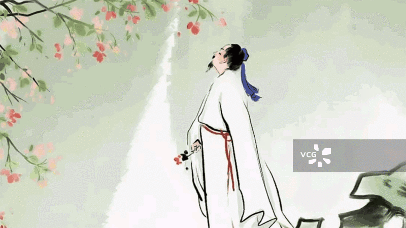 诗人 思考 文化 水墨画 人物 中国风 插图图片素材