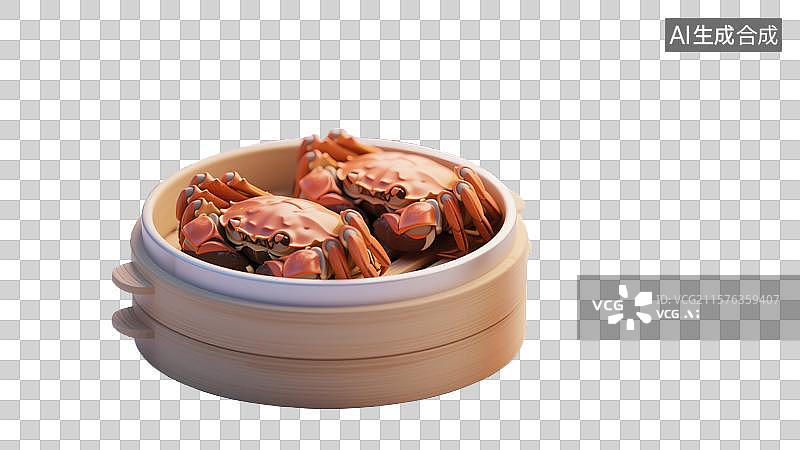 【AI数字艺术】欢庆3D卡通插画中秋节蒸大闸蟹与黄酒创意抽象商业背景杂志海报书籍封面设计节日餐饮文化元素图片素材