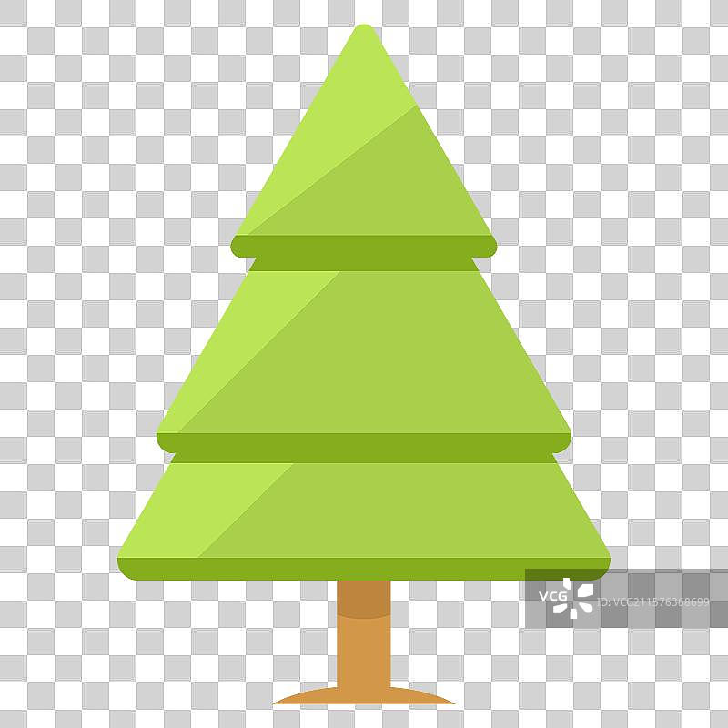 几何扁平手绘绿色树木松树插画元素素材图片素材