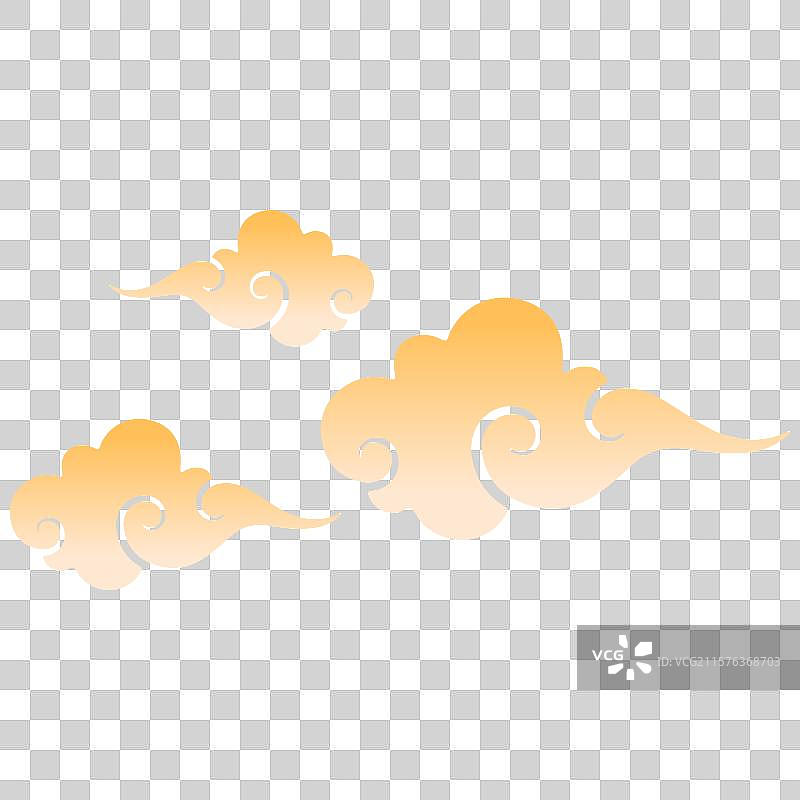 几何扁平手绘中国风祥云插画元素素材图片素材