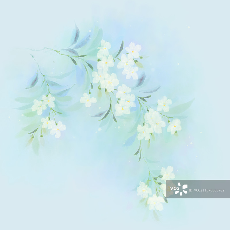 唯美中国风氛围感插画图片素材