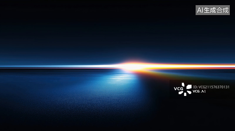 【AI数字艺术】地平线上的日出光芒图片素材