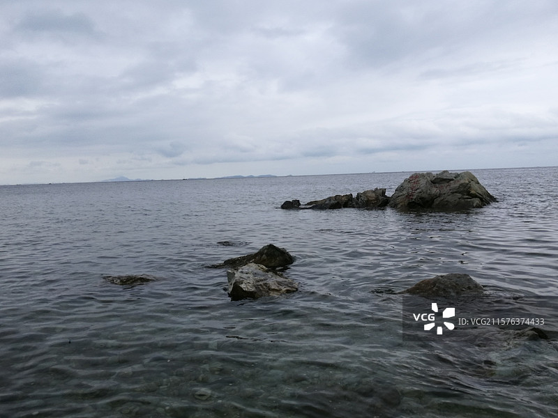 山东烟台养马岛。天空大海高清风景背景图图片素材