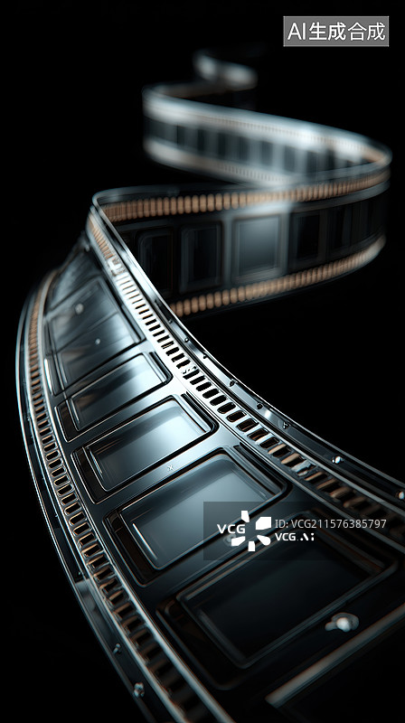 【AI数字艺术】螺旋排列的胶片条图片素材