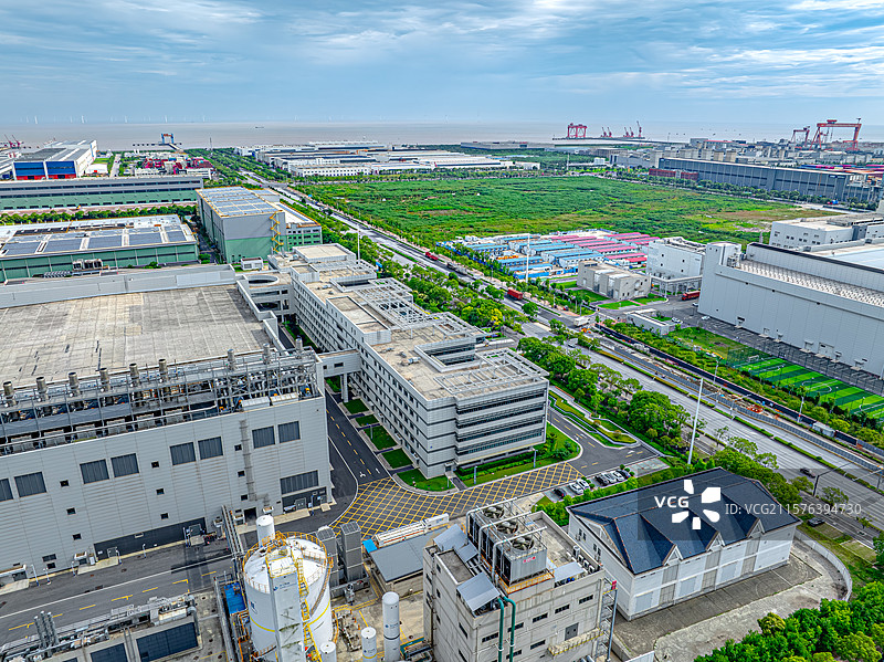 格科半导体上海临港制造基地 格科微电子CMOS图像传感器芯片厂 12英寸CIS集成电路产线 东方芯港图片素材