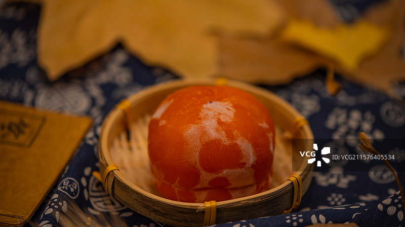 冰冻柿子图片素材