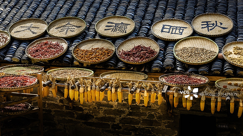 黄陂大余湾晒秋图片素材