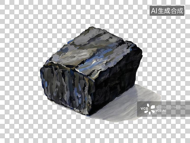 【AI数字艺术】笔刷手绘煤块彩铅插画治愈柔和风图片素材