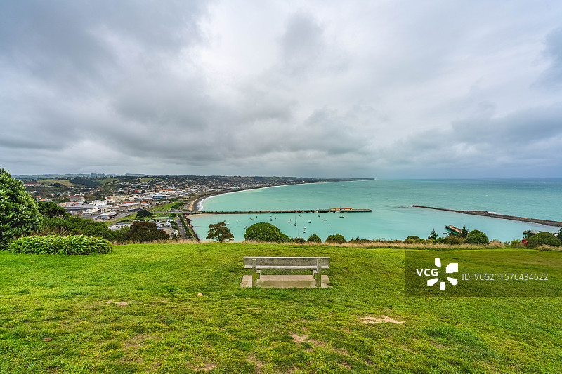 俯瞰新西兰奥马鲁港湾图片素材