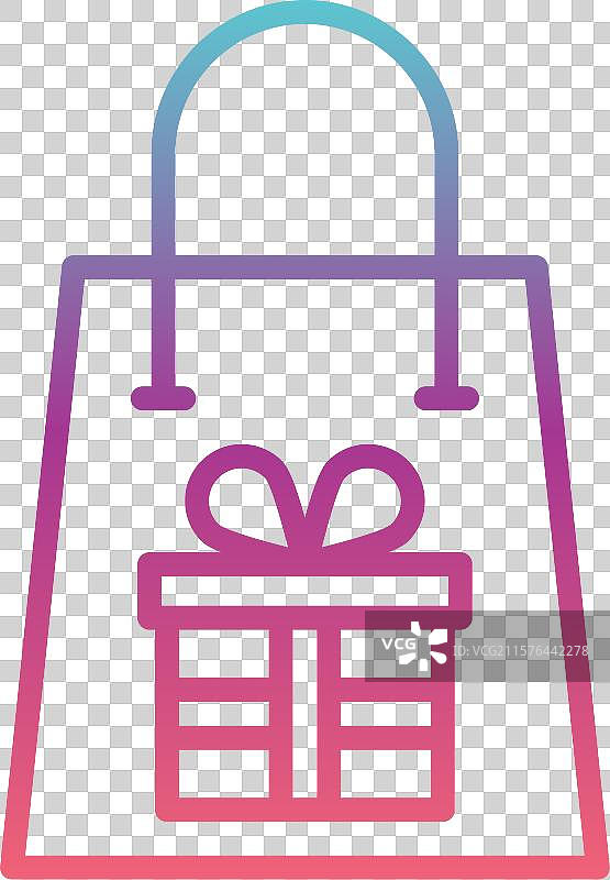 礼品袋线性渐变设计图片素材