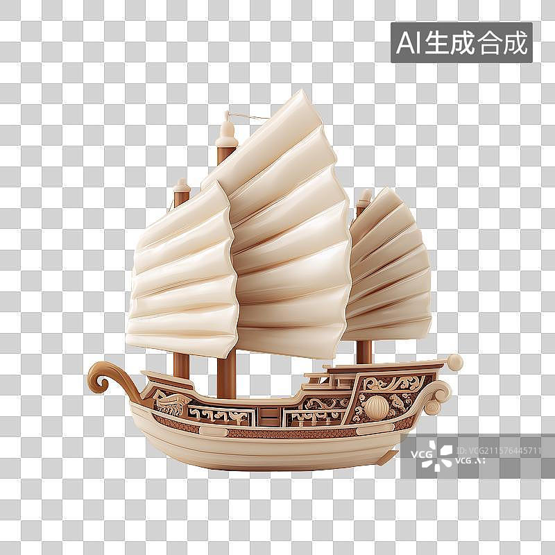 【AI数字艺术】古代帆船3d效果图图片素材
