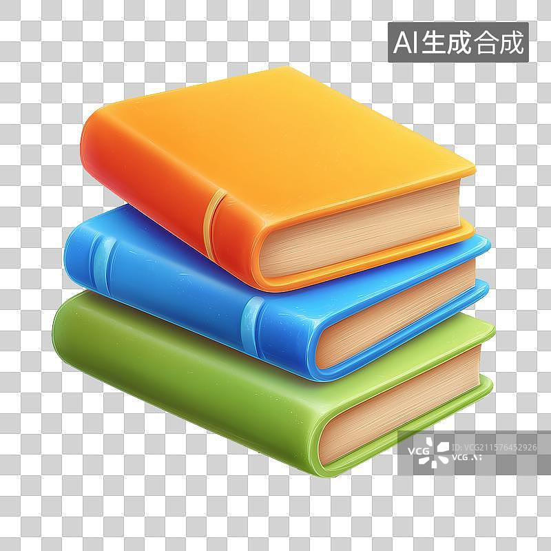 【AI数字艺术】堆叠的书本图片素材