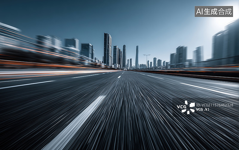 【AI数字艺术】城市街道道路背景图图片素材