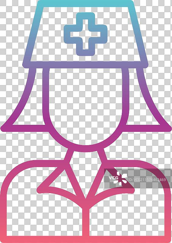 护士线条渐变设计图片素材