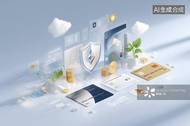 【AI数字艺术】​​金融安全支付场景概念图​​图片素材