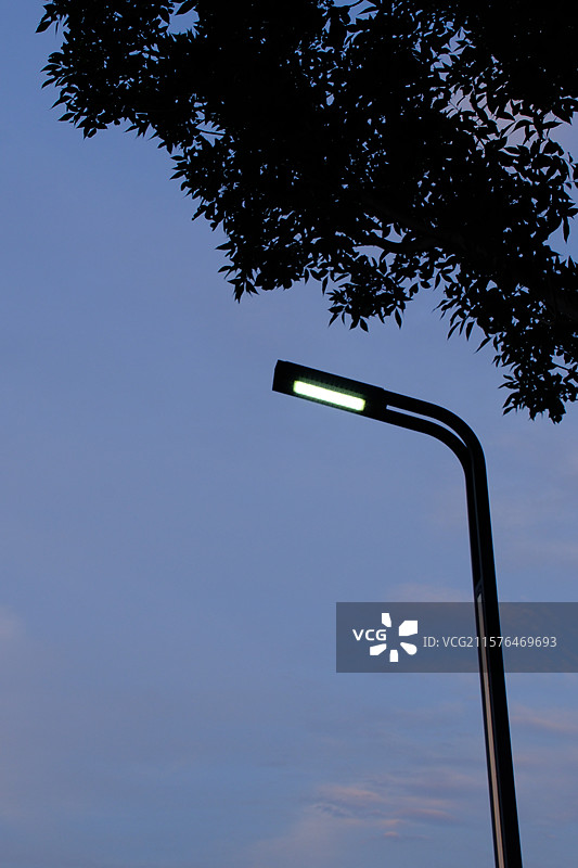 城市路灯。城市建设。城市风光。蓝色天空背景云景高清背景图图片素材
