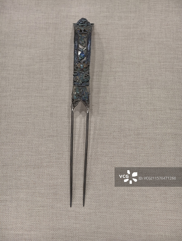 清代金属钗子 头钗 北京民俗博物馆图片素材