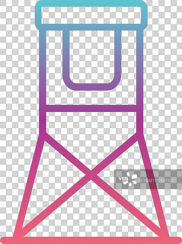 瞭望塔线性渐变设计图片素材