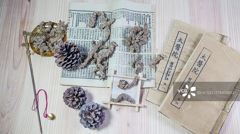 中药材竹节人参图片素材