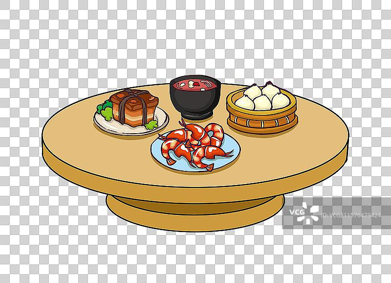 一桌菜卡通元素图片素材