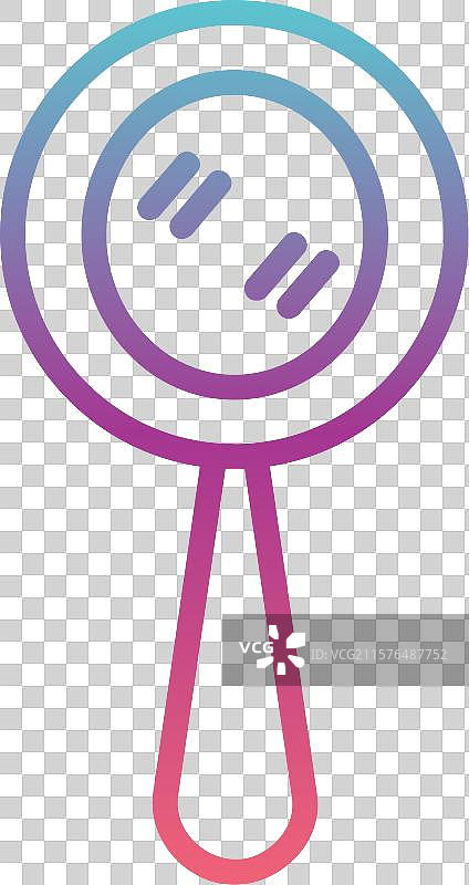 手持镜子线性渐变设计图片素材