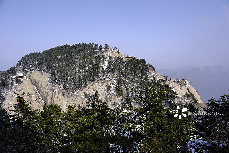 华山雪景图片素材