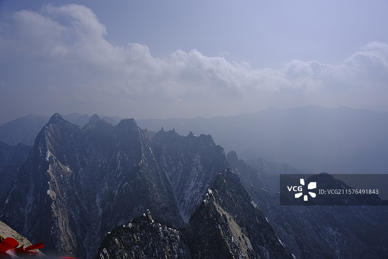 华山雪景图片素材