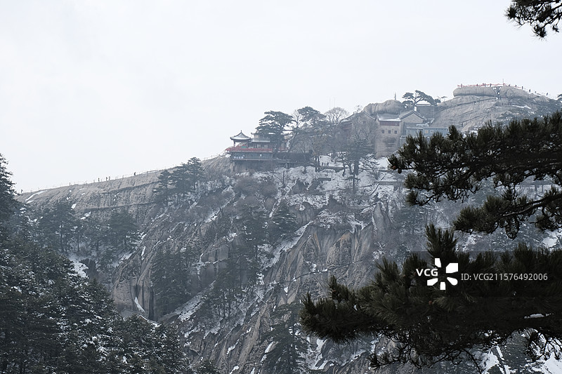 华山雪景图片素材