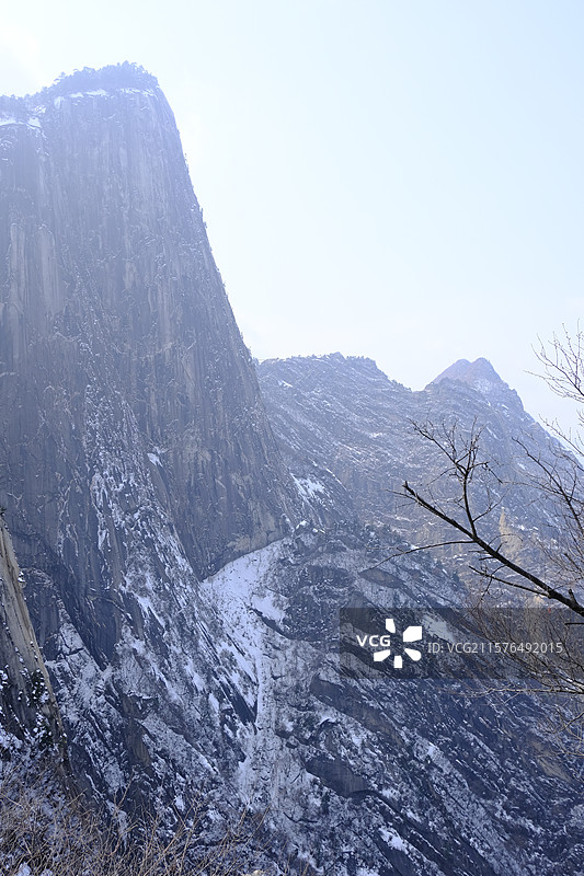华山雪景图片素材