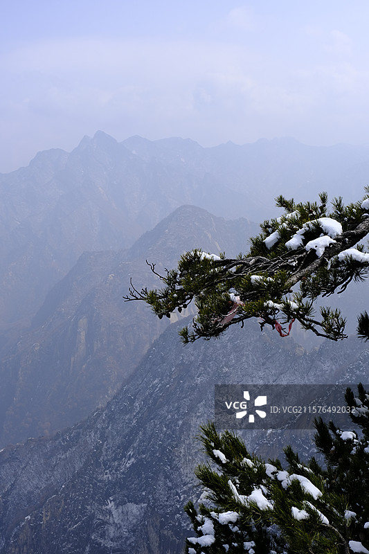 华山雪景图片素材