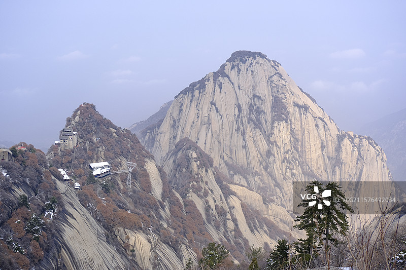 华山雪景图片素材