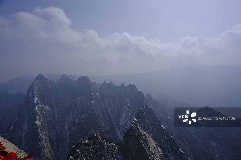 华山雪景图片素材