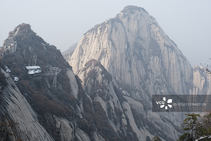 华山雪景图片素材
