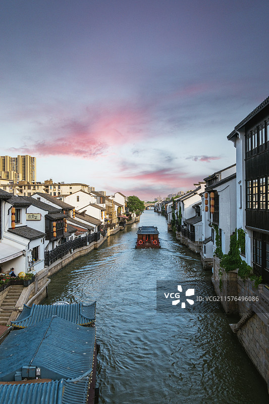 江苏省无锡市南长街水乡古镇街景图片素材
