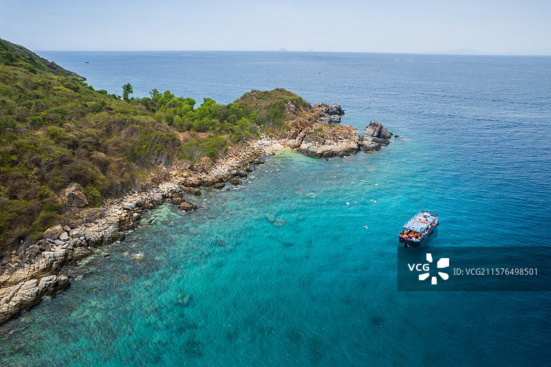 越南芽庄墨岛海岛自然风光航拍图片素材