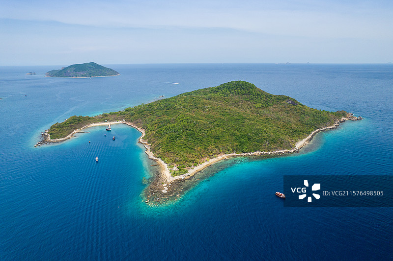 越南芽庄墨岛海岛自然风光航拍图片素材