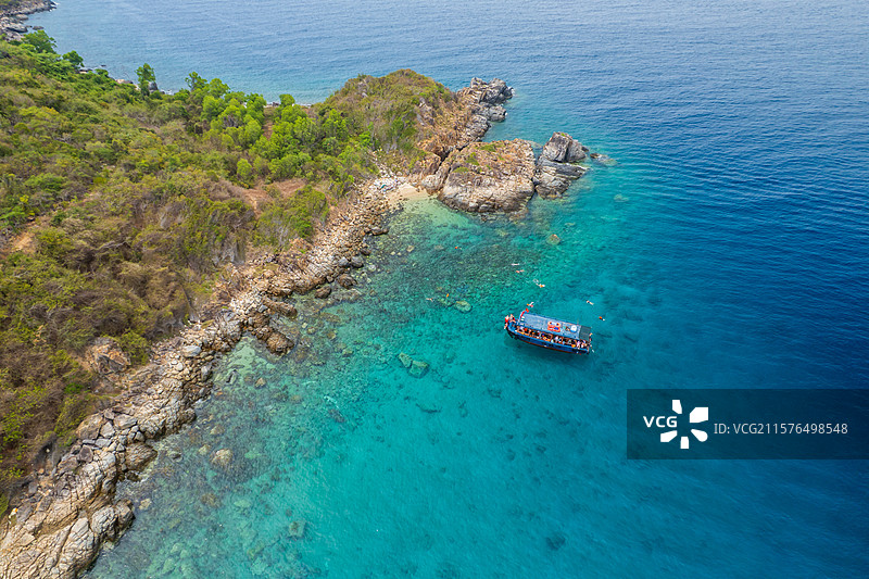 越南芽庄墨岛海岛自然风光航拍图片素材