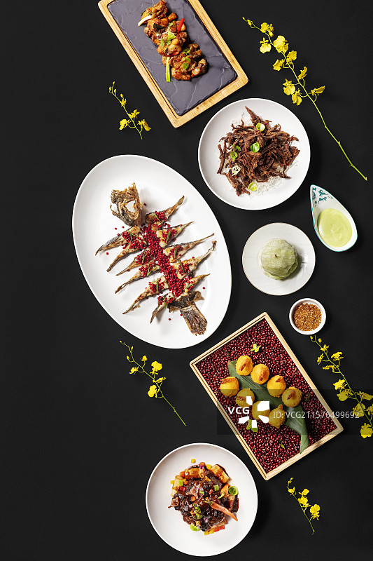 粤菜丰盛美食集合图片素材