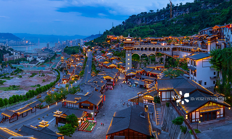 万州天生城夜景风光图片素材